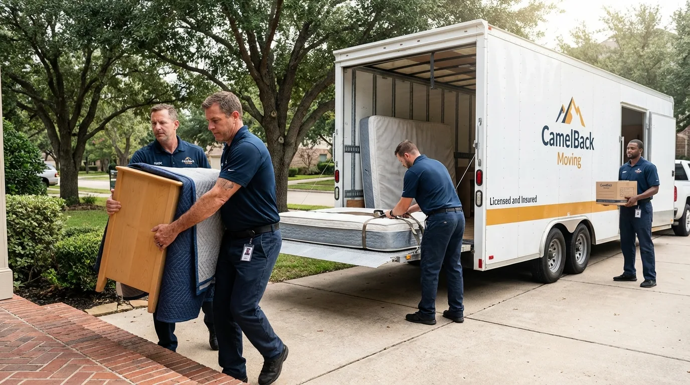 Crew loading residential truck for cross-state move from Saint Joseph, MO