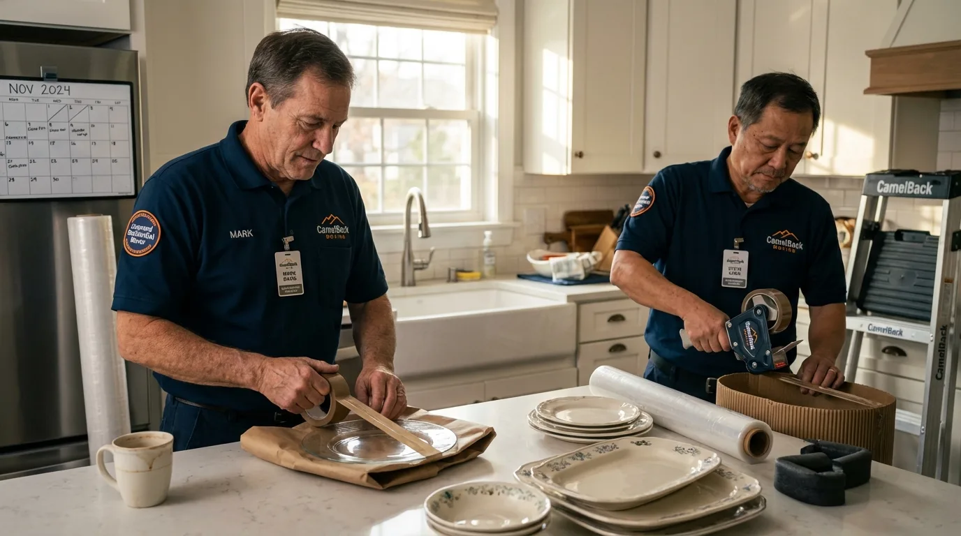 Professional crew packing kitchen dishware in Saint Joseph, MO